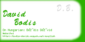 david bodis business card